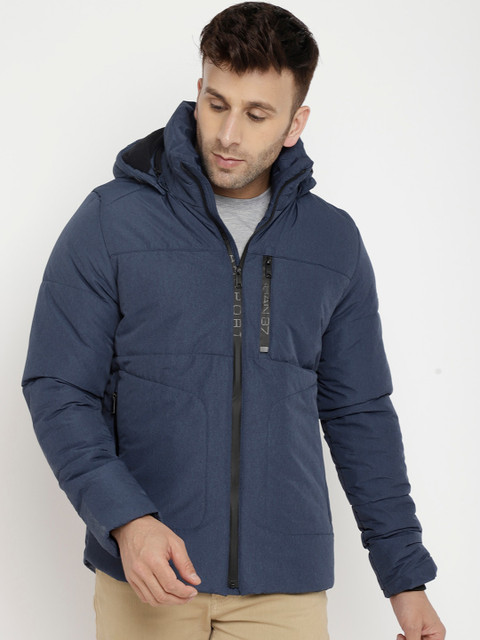 

LURE URBAN Men Blue Hooded Padded Jacket