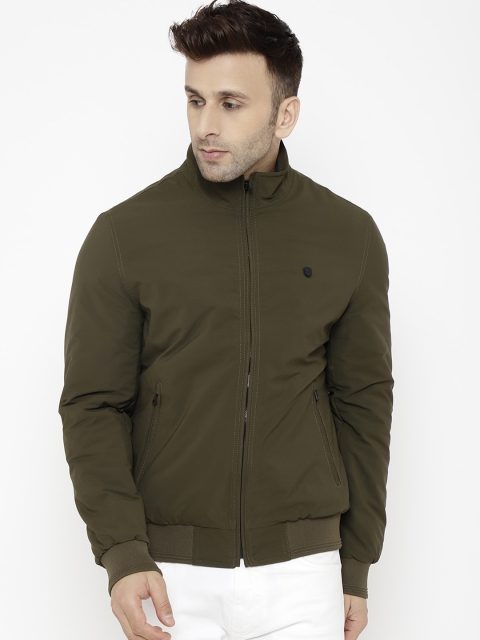 

LURE URBAN Men Olive Green Bomber Jacket