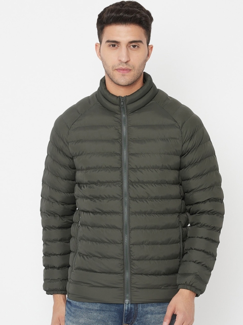 

METTLE Men Olive Green Puffer Jacket