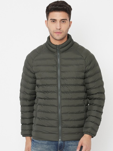 

METTLE Men Olive Green Padded Jacket