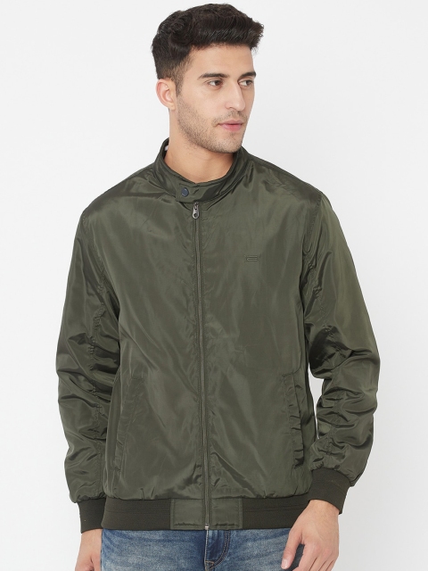 

METTLE Men Olive Green Bomber Jacket