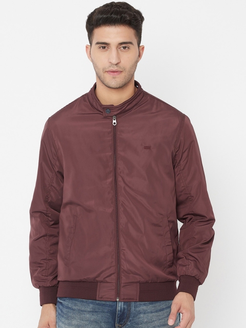 

METTLE Men Maroon Bomber Jacket