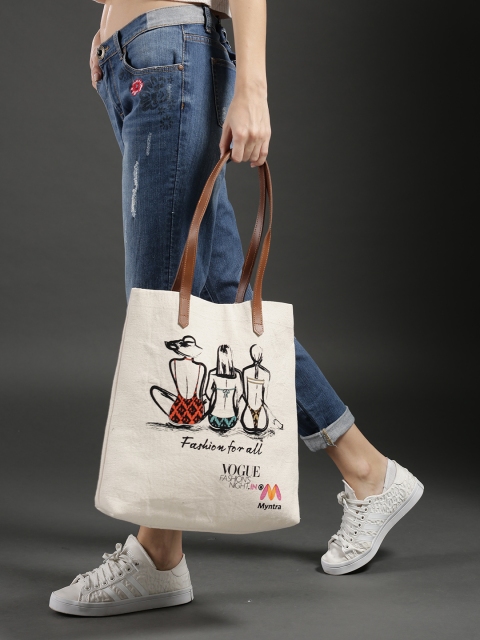 

Monisha Jaising Cream-Coloured Printed Tote Bag