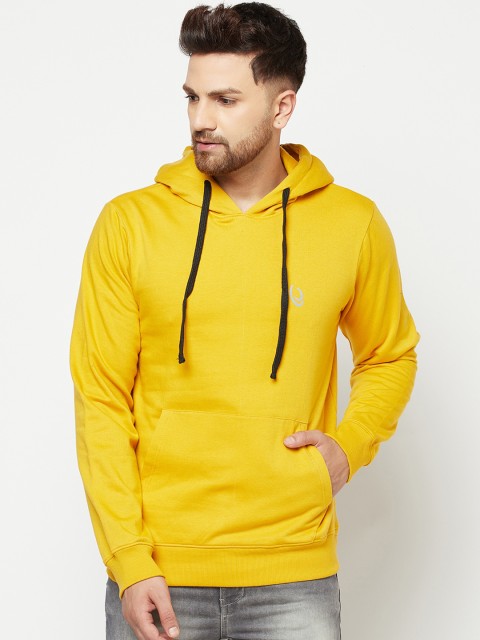 

ELEGANCE Men Yellow Hooded Sweatshirt