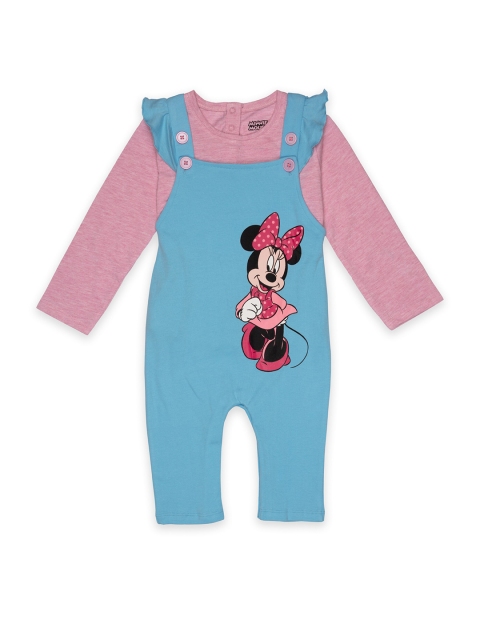 

Disney Girls Maroon & Blue Graphic Printed Pure Cotton T-shirt