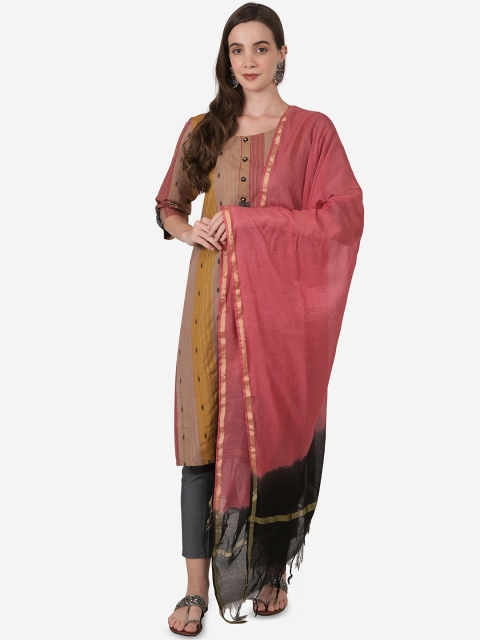 

Ashnaina Women Brown Regular Kurta with Trousers & With Dupatta