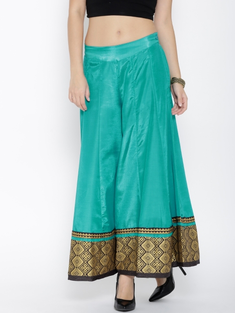 

W Women Green Printed Palazzo Trousers