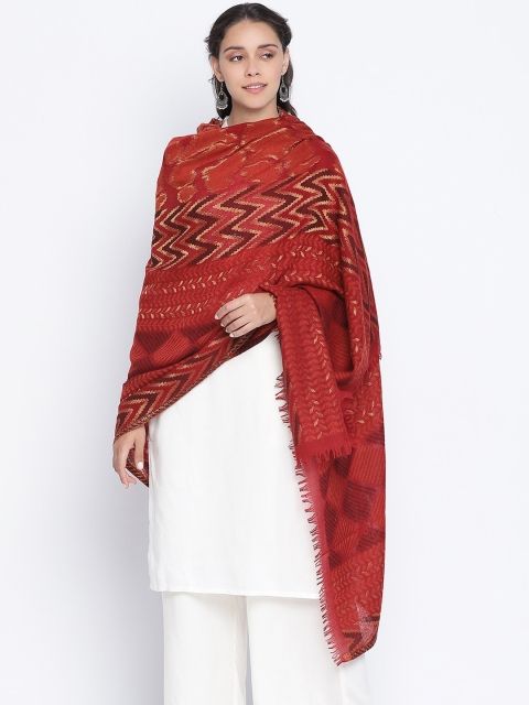 

SHINGORA Women Maroon Woven Design Shawl