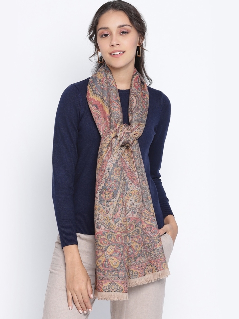 

SHINGORA Women Beige Woven Design Woollen Shawl
