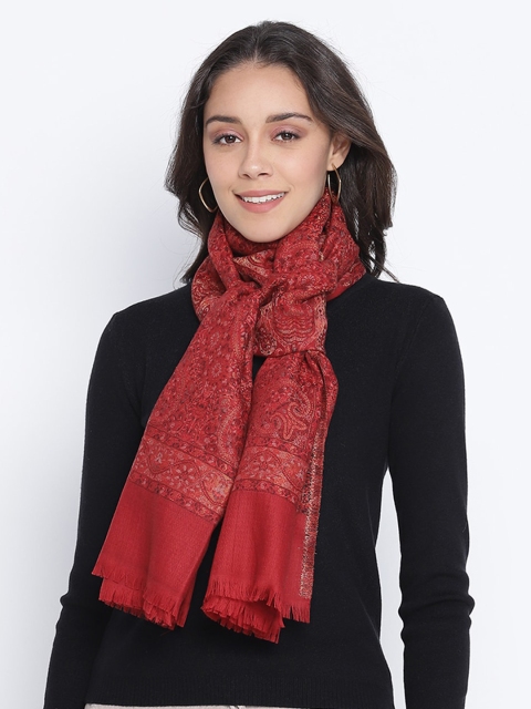 

SHINGORA Women Maroon Woven Design Woolen Shawl