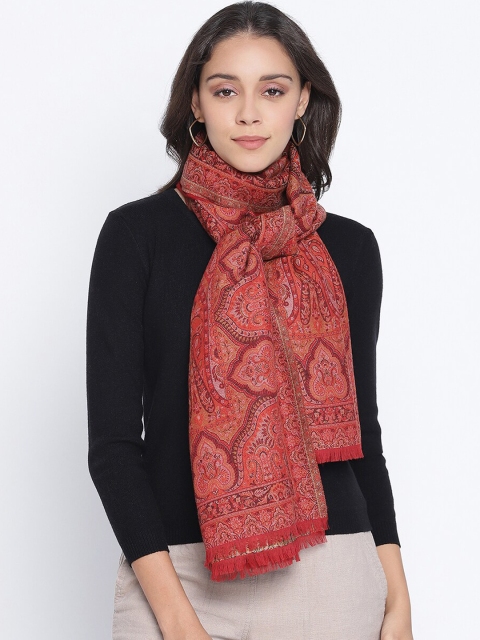 

SHINGORA Women Maroon Woven Design Woolen Shawl