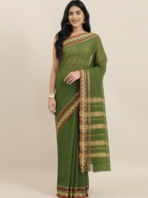 

The Chennai Silks Green & Red Woven Design Pure Cotton Saree