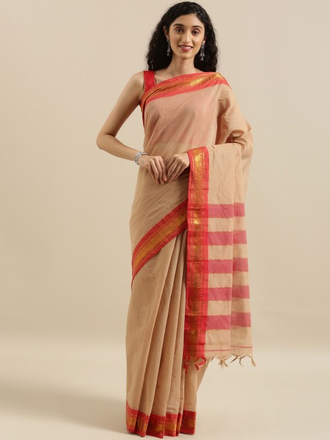 

The Chennai Silks Brown & Red Pure Cotton Saree