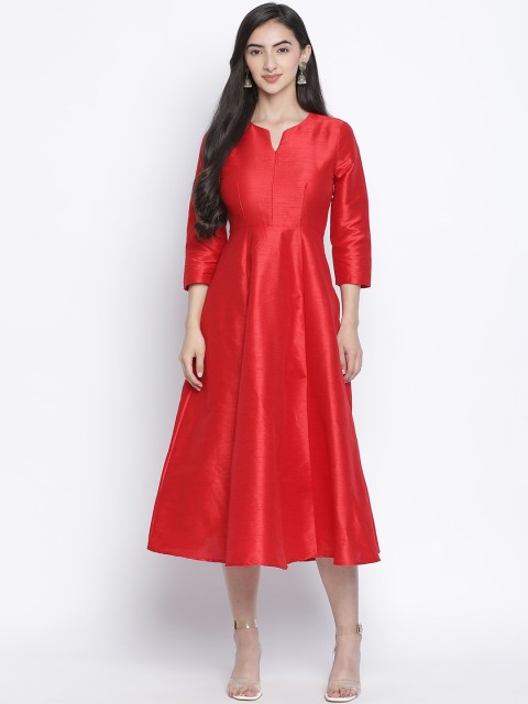 

Oxolloxo Red Satin Midi Dress