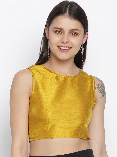 

Oxolloxo Yellow Dupion Silk Crop Top