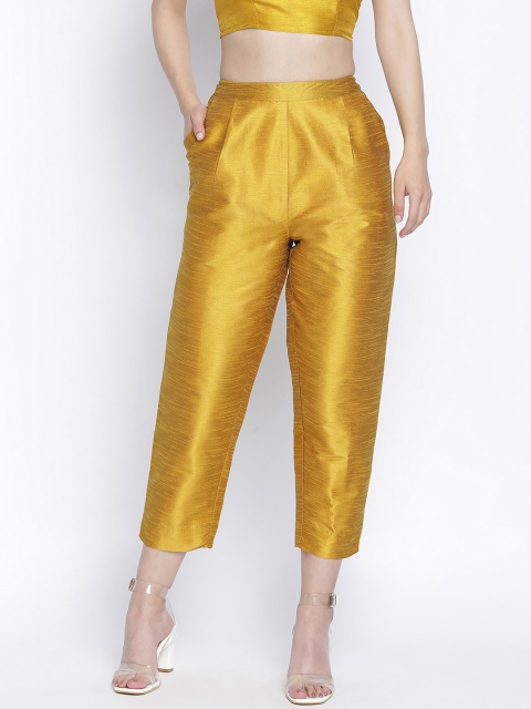 

Oxolloxo Women Mustard Yellow Trousers