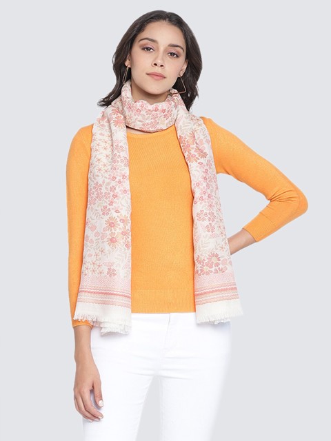 

SHINGORA Women Off White & Red Woven Design Stole