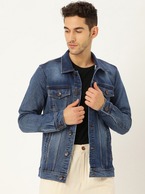 

STROP Men Blue Washed Lightweight Cotton Denim Jacket
