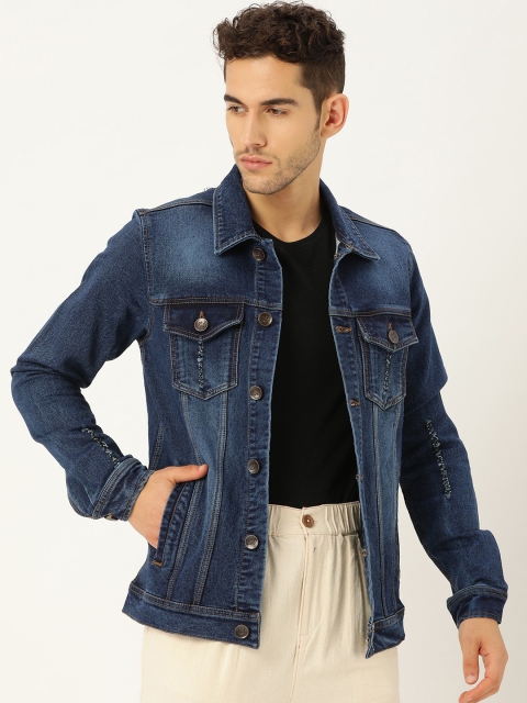 

STROP Men Blue Washed Lightweight Denim Jacket