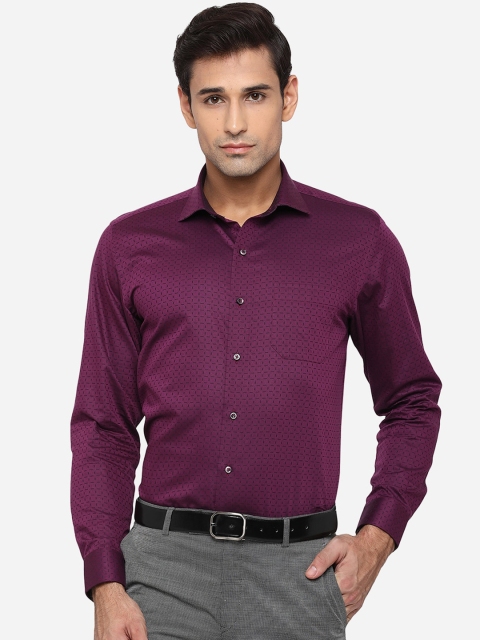 

Greenfibre Men Purple Slim Fit Opaque Printed Formal Shirt