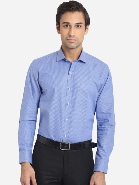 

Greenfibre Men Blue Opaque Printed Formal Shirt