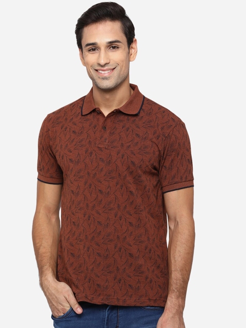 

Greenfibre Men Brown Printed Pockets Slim Fit T-shirt