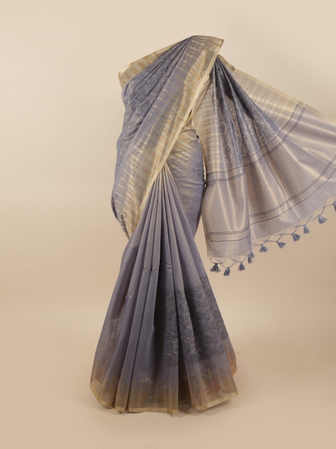 

Pothys Lavender Textured Tissue Saree