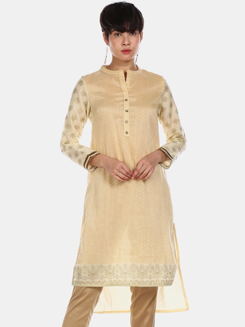 

Karigari Women Beige Ethic Print Kurta