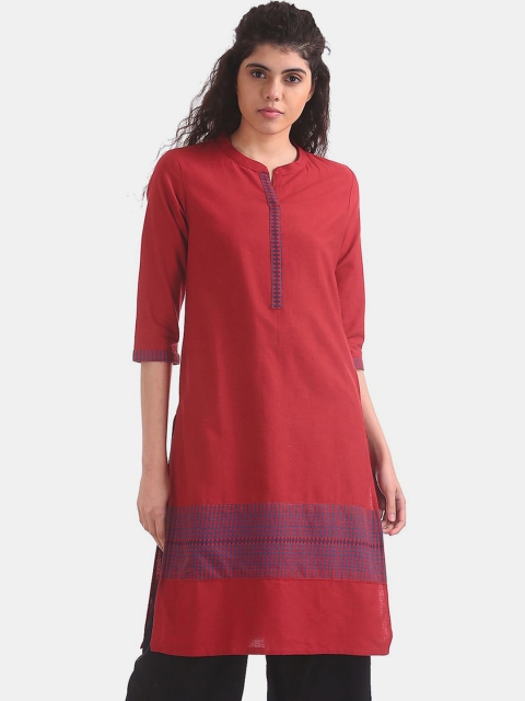 

Karigari Women Red Geometric Print Kurta