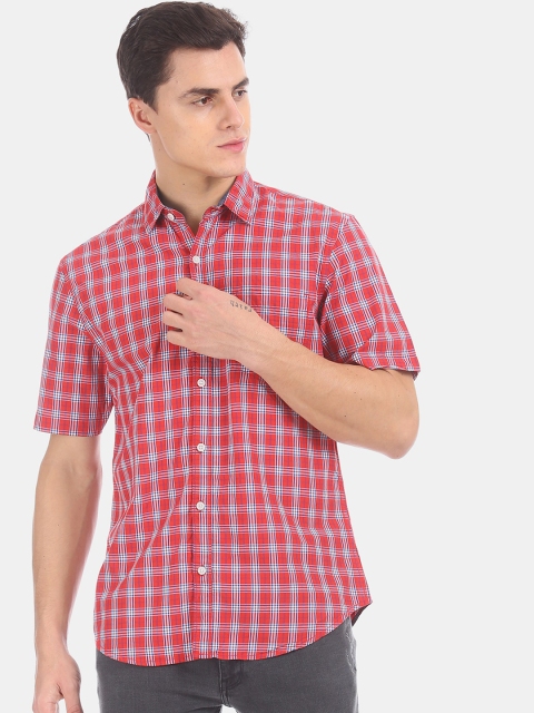 

Ruggers Men Red Tartan Checked Casual Shirt