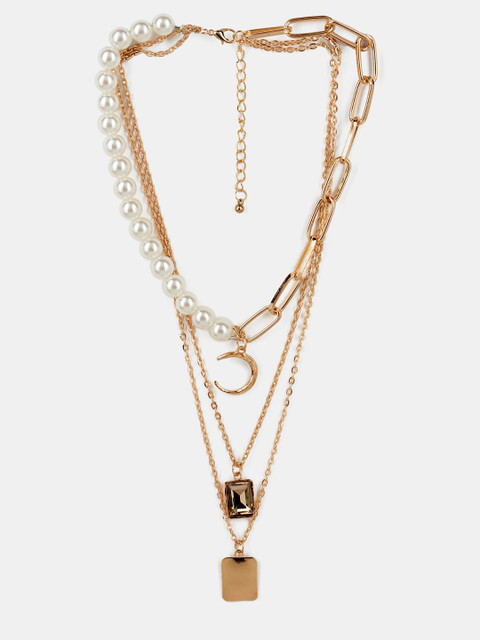 

20Dresses Gold & White Layered Necklace