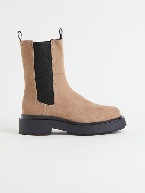 

H&M Women Beige Platform Chelsea Boots