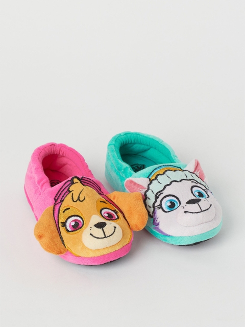 

H&M Girls Pink & Sea Green Soft Appliqued Slippers