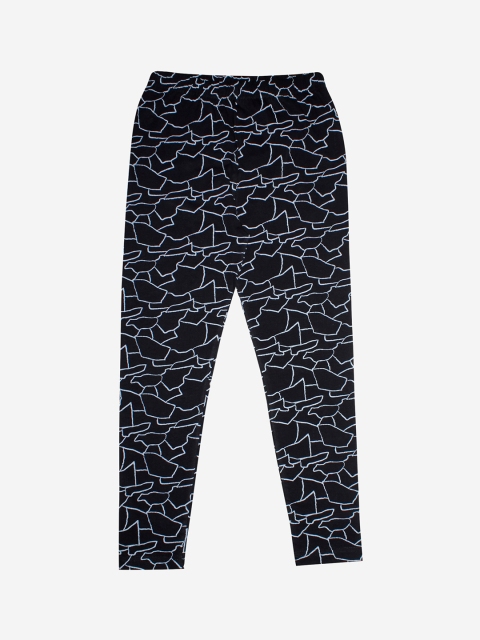 

KiddoPanti Girls Black & White Printed Ankle-Length Leggings