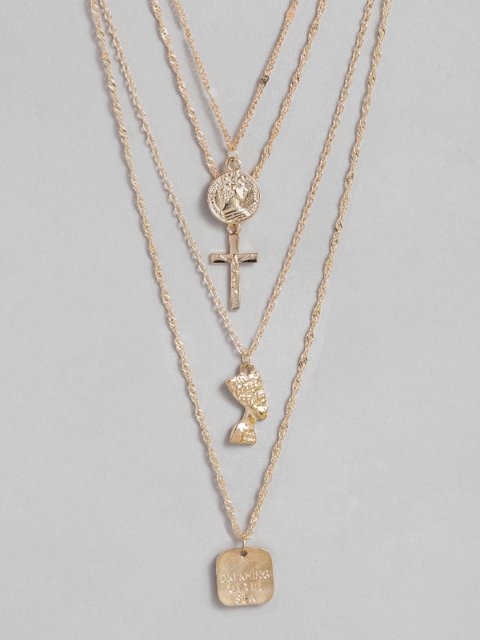 

URBANIC Gold-Toned Set of 3 Necklaces