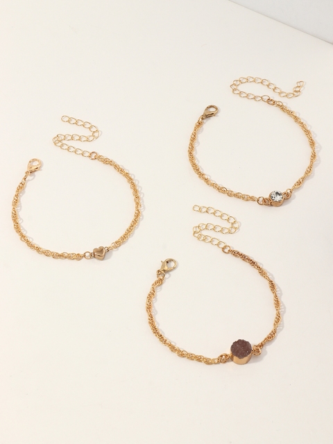 

URBANIC Women Set of 3 Gold-Toned Charm Bracelets