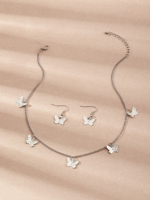 

URBANIC Women Silver-Plated Butterfly Jewellery Set