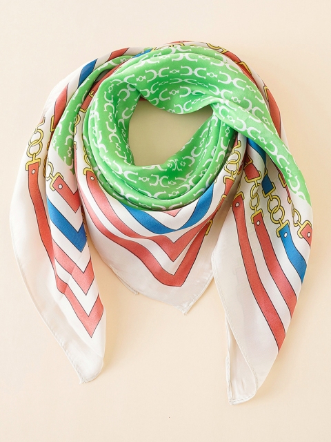 

URBANIC Women Green & Off-White Printed Scarf