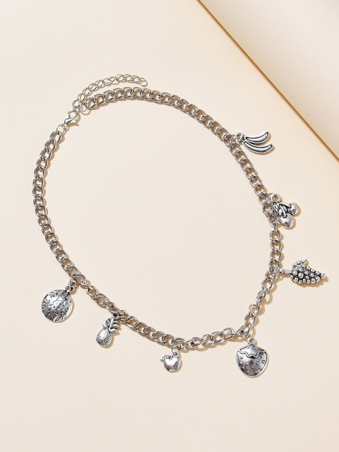 

URBANIC Silver-Toned Fruit Imitation Choker Necklace