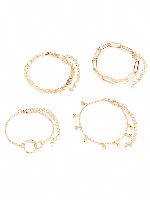

URBANIC Set of 4 Gold-Toned Link Bracelets