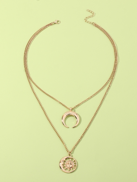 

URBANIC Gold-Toned Multilayered Necklace with Pendant