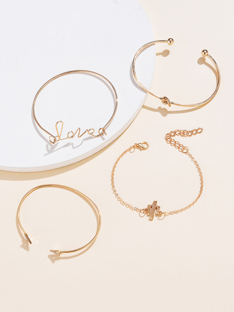 

URBANIC Set of 4 Gold-Toned Bracelets