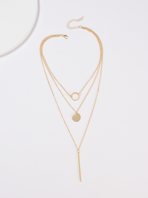 

URBANIC Gold-Toned Circular Layered Necklace