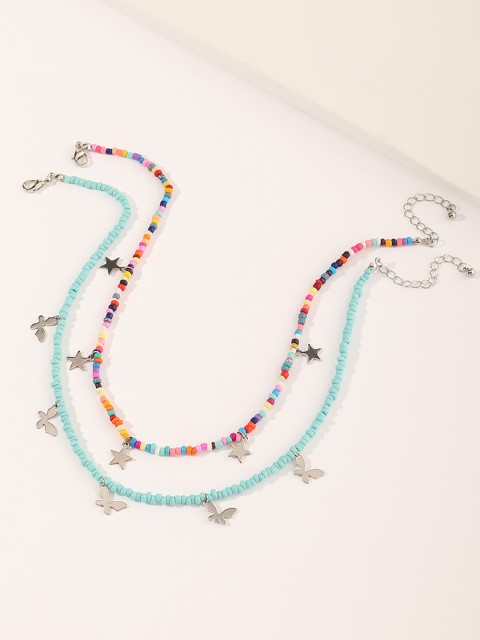 

URBANIC Set of 2 Beaded Necklaces, Multi