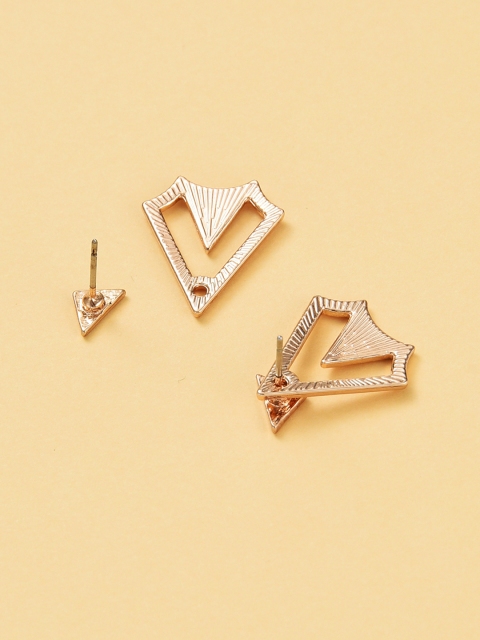 

URBANIC Gold-Toned Geometric Jacket Earrings