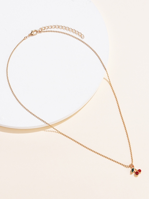 

URBANIC Gold-Toned Stone-Studded Necklace