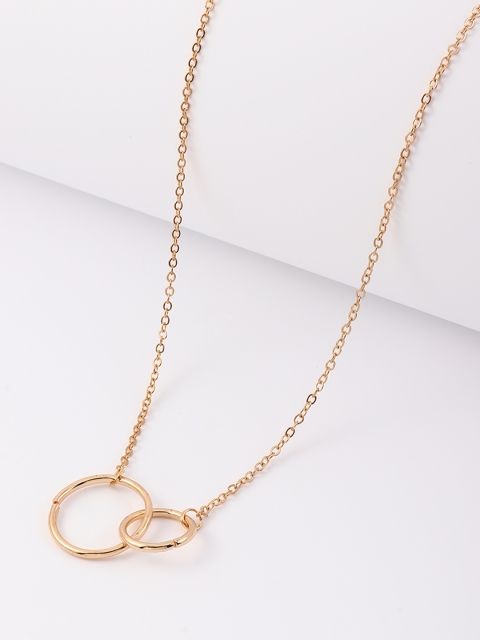 

URBANIC Gold-Toned Circular Shaped Link Necklace
