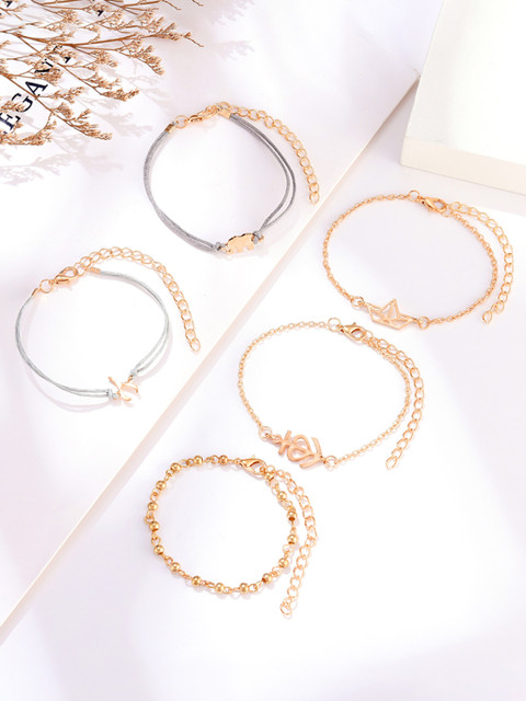 

URBANIC Women Set of 5 Gold-Toned Bracelets