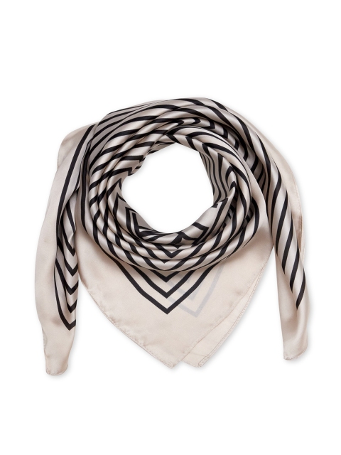 

URBANIC Women Beige & Black Striped Scarf