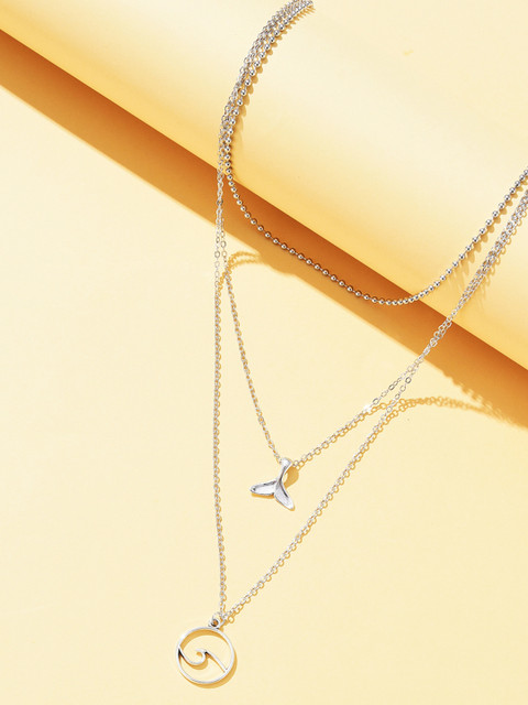 

URBANIC Silver-Toned Layered Necklace